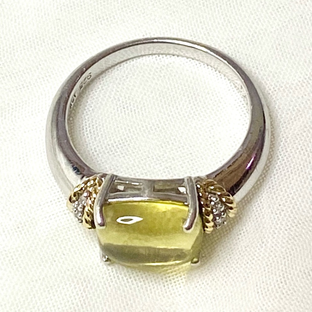 Citrine & Diamond 18K & 925 Ring from Peter Gavriel